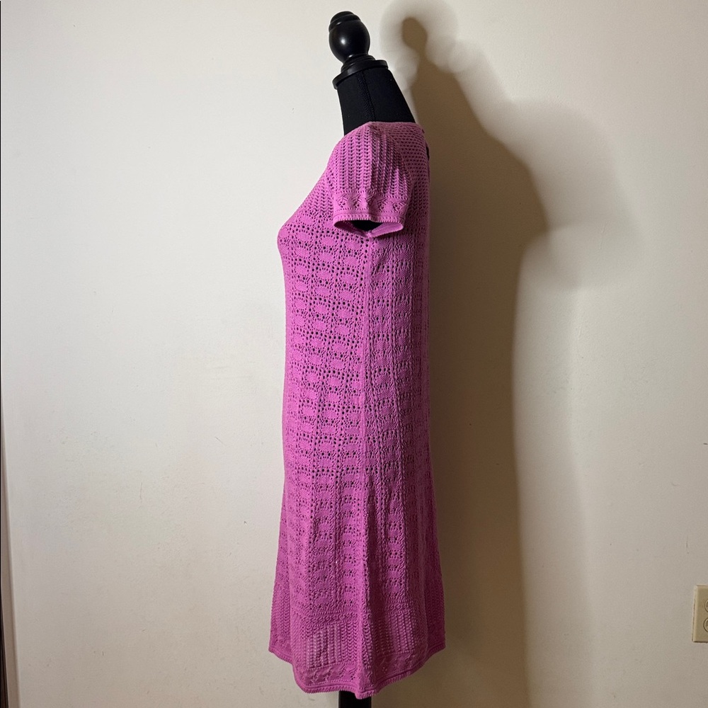 Lilly Pulitzer Pink Crochet Knit Dress Cover Up Size S - Picture 5 of 6